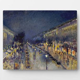 Camille Pissarro - Boulevard Montmartre at Night Plaque