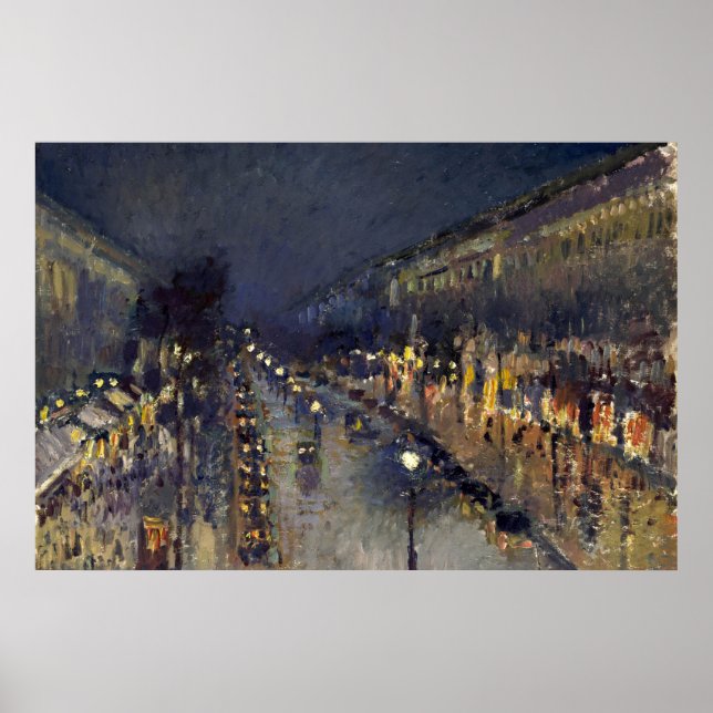 Camille Pissarro Boulevard Montmartre at Night Poster (Front)