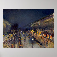 Camille Pissarro Boulevard Montmartre at Night