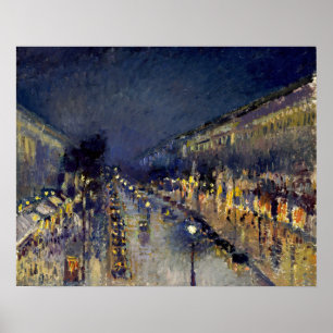 Camille Pissarro - Boulevard Montmartre at Night Poster