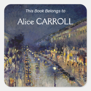 Camille Pissarro - Boulevard Montmartre at Night Square Sticker
