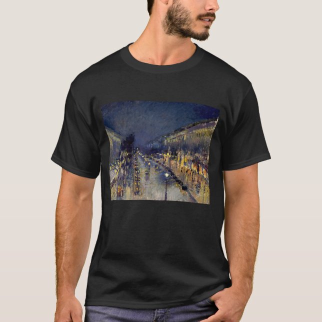Camille Pissarro - Boulevard Montmartre at Night T-Shirt (Front)
