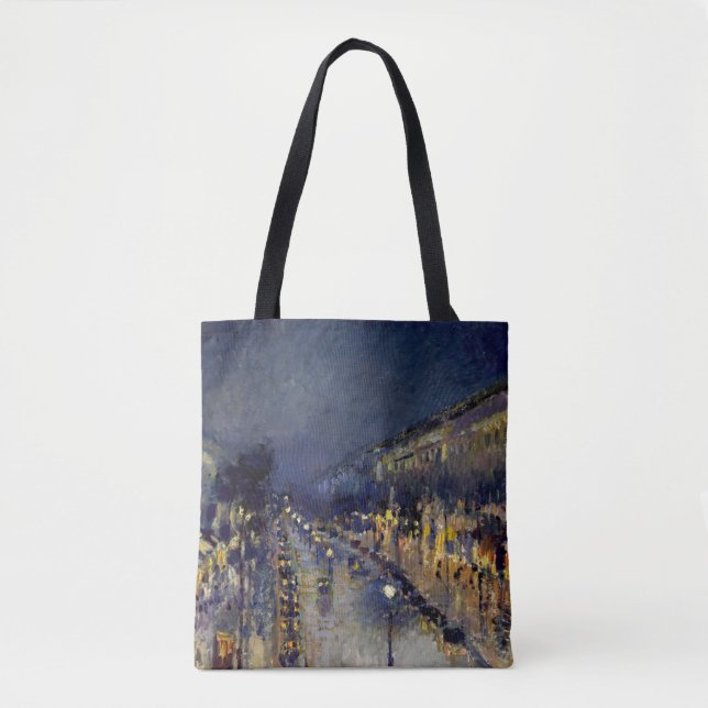 Camille Pissarro - Boulevard Montmartre at Night Tote Bag (Front)