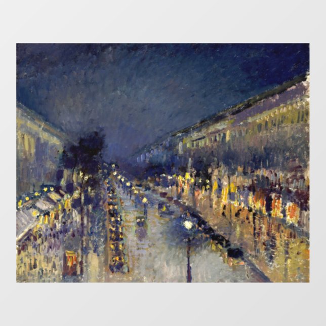 Camille Pissarro - Boulevard Montmartre at Night Window Cling (Sheet)
