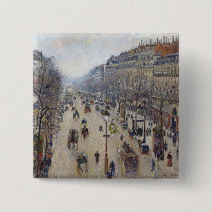 Camille Pissarro - Boulevard Montmartre, morning 15 Cm Square Badge