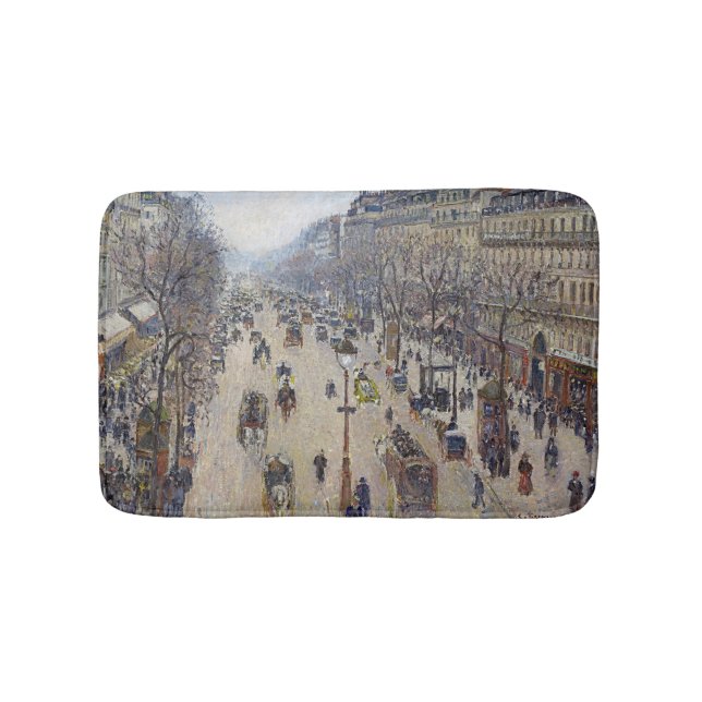 Camille Pissarro - Boulevard Montmartre, morning Bath Mat (Front)