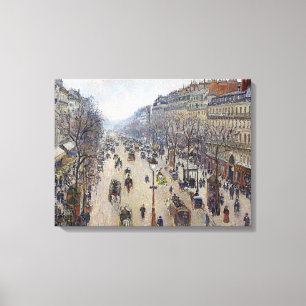Camille Pissarro - Boulevard Montmartre, morning Canvas Print