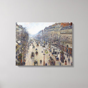 Camille Pissarro - Boulevard Montmartre, morning Canvas Print