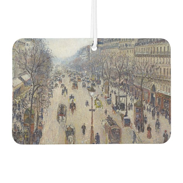 Camille Pissarro - Boulevard Montmartre, morning Car Air Freshener (Front)