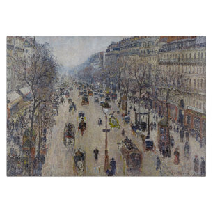 Camille Pissarro - Boulevard Montmartre, morning Cutting Board