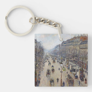 Camille Pissarro - Boulevard Montmartre, morning Key Ring