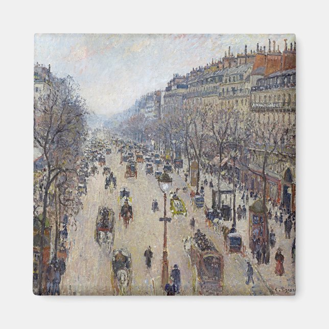 Camille Pissarro - Boulevard Montmartre, morning Magnet (Front)