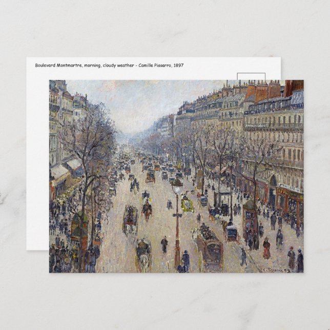 Camille Pissarro - Boulevard Montmartre, morning Postcard (Front/Back)