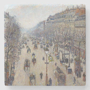 Camille Pissarro - Boulevard Montmartre, morning Stone Coaster