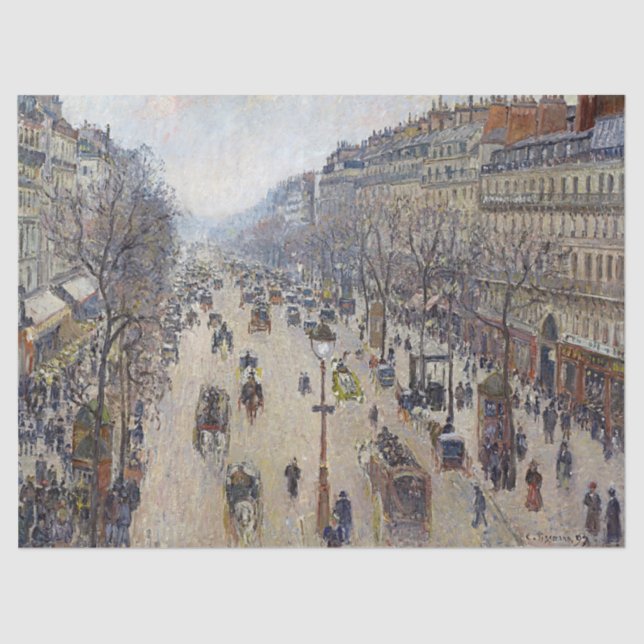 Camille Pissarro - Boulevard Montmartre, morning Tissue Paper (Front)