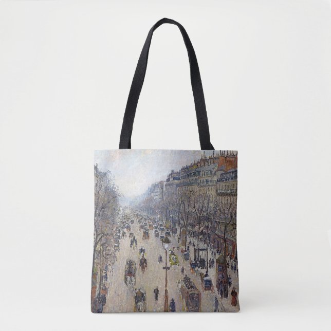 Camille Pissarro - Boulevard Montmartre, morning Tote Bag (Front)