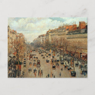 Camille Pissarro Boulevard Montmartre Painting Postcard