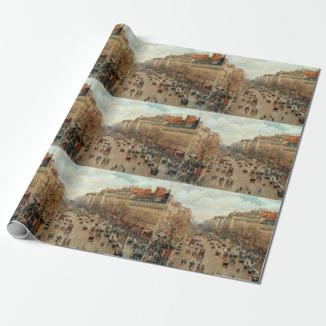 Camille Pissarro Boulevard Montmartre Painting Wrapping Paper (Unrolled)