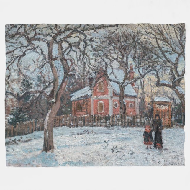 Camille Pissarro - Chataigniers a Louvecienne Fleece Blanket (Front (Horizontal))