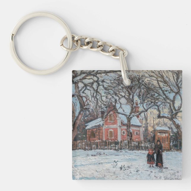 Camille Pissarro - Chataigniers a Louvecienne Key Ring (Front)