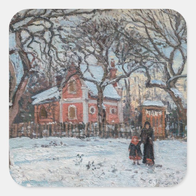 Camille Pissarro - Chataigniers a Louvecienne Square Sticker (Front)