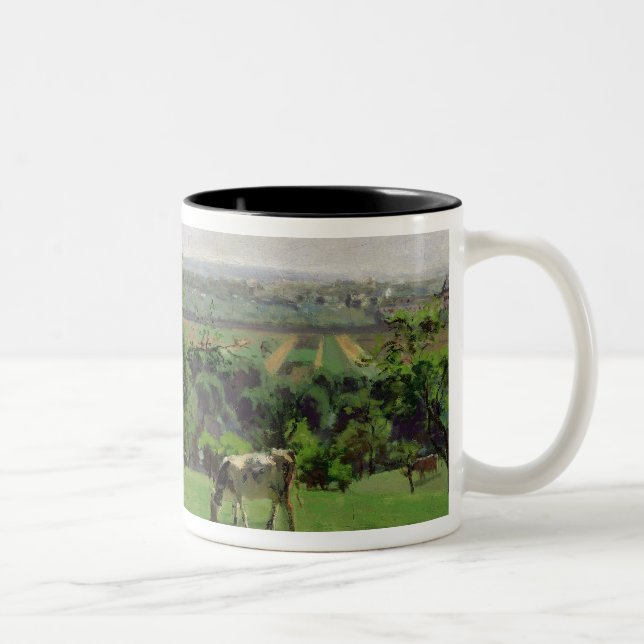 Camille Pissarro | Hillside of Vesinet, Yvelines,  Two-Tone Coffee Mug (Right)