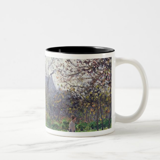Camille Pissarro | Morning Sun, Autumn, Eragny, 18 Two-Tone Coffee Mug (Right)
