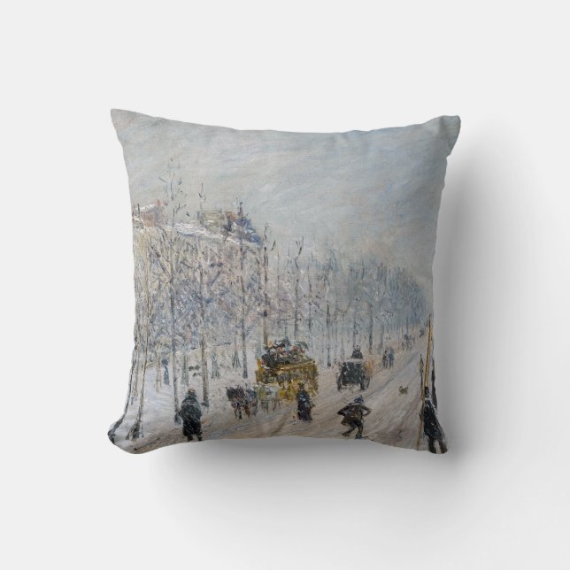 Camille Pissarro - Outer Boulevards, Snow Effect Cushion (Front)