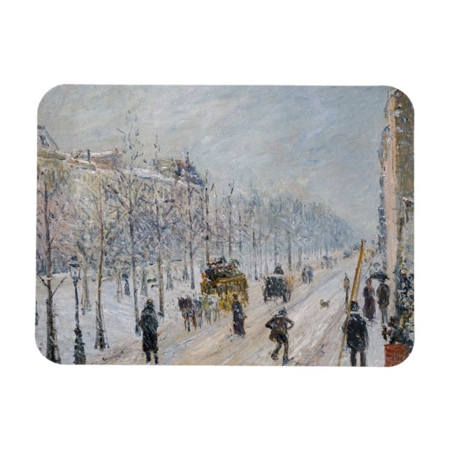 Camille Pissarro - Outer Boulevards, Snow Effect Magnet (Horizontal)