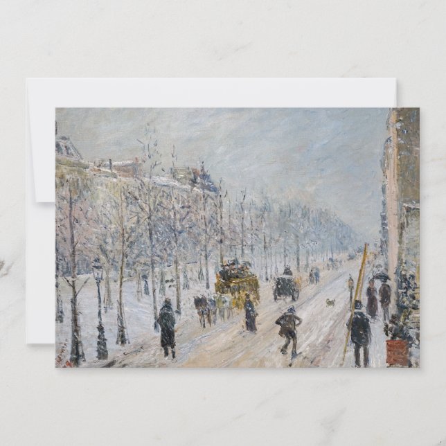 Camille Pissarro - Outer Boulevards, Snow Effect Thank You Card (Front)