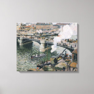 Camille Pissarro Pont Boieldieu in Rouen Painting Canvas Print