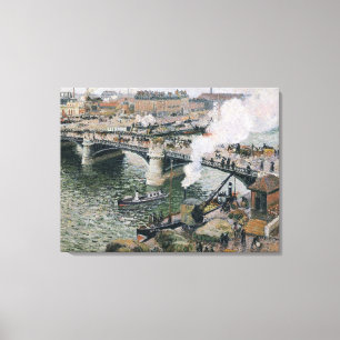 Camille Pissarro Pont Boieldieu in Rouen Painting Canvas Print