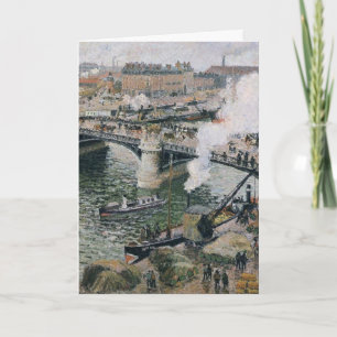 Camille Pissarro Pont Boieldieu in Rouen Painting Card