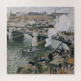 Camille Pissarro Pont Boieldieu in Rouen Painting Jigsaw Puzzle