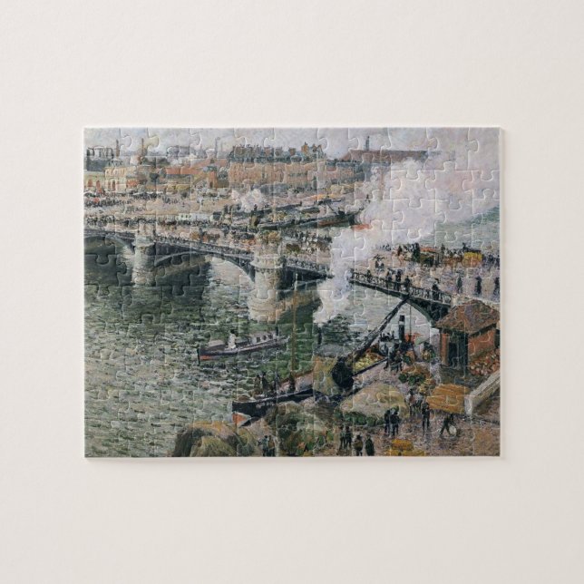 Camille Pissarro Pont Boieldieu in Rouen Painting Jigsaw Puzzle (Horizontal)