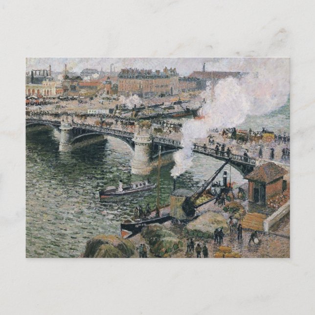 Camille Pissarro Pont Boieldieu in Rouen Painting Postcard (Front)