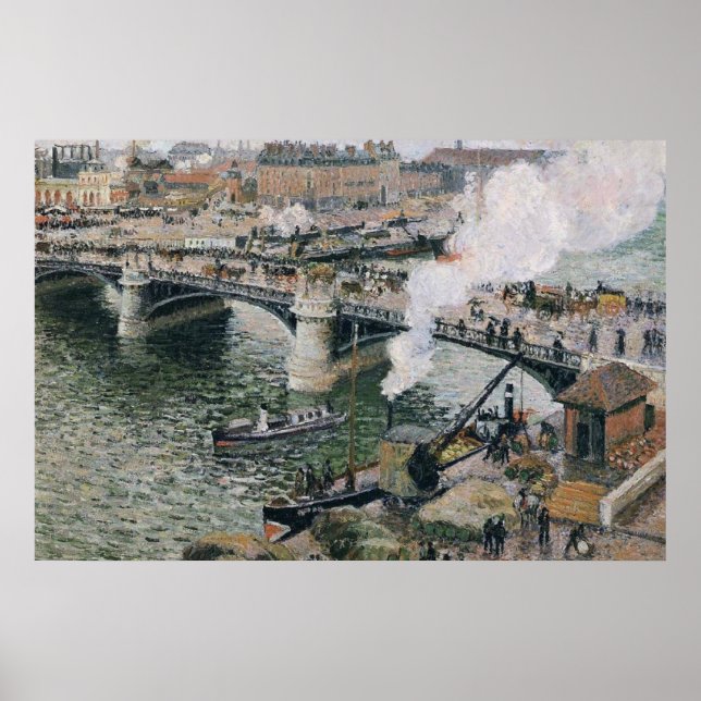 Camille Pissarro Pont Boieldieu in Rouen Painting Poster (Front)