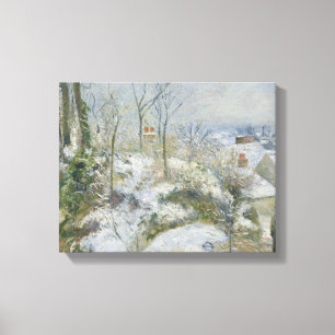 Camille Pissarro - Rabbit Warren at Pontoise, Snow Canvas Print