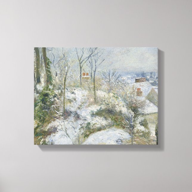 Camille Pissarro - Rabbit Warren at Pontoise, Snow Canvas Print (Front)
