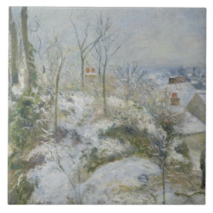 Camille Pissarro - Rabbit Warren at Pontoise, Snow Tile