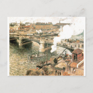 Camille Pissarro - Rainy Weather 1896 River Bridge Postcard