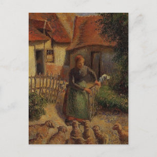 Camille Pissarro- Shepherdess Bringing in Sheep Postcard