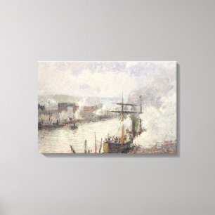 Camille Pissarro - Steamboats in the Port of Rouen Canvas Print