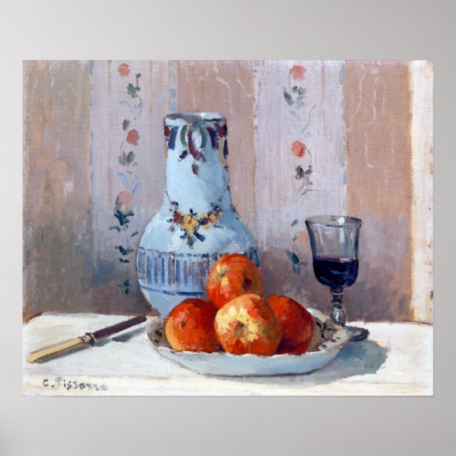 Camille Pissarro Still Life with Apples Pitcher Poster (Front)