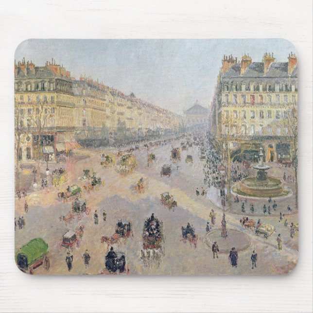 Camille Pissarro | The Avenue de L'Opera, Paris Mouse Mat (Front)