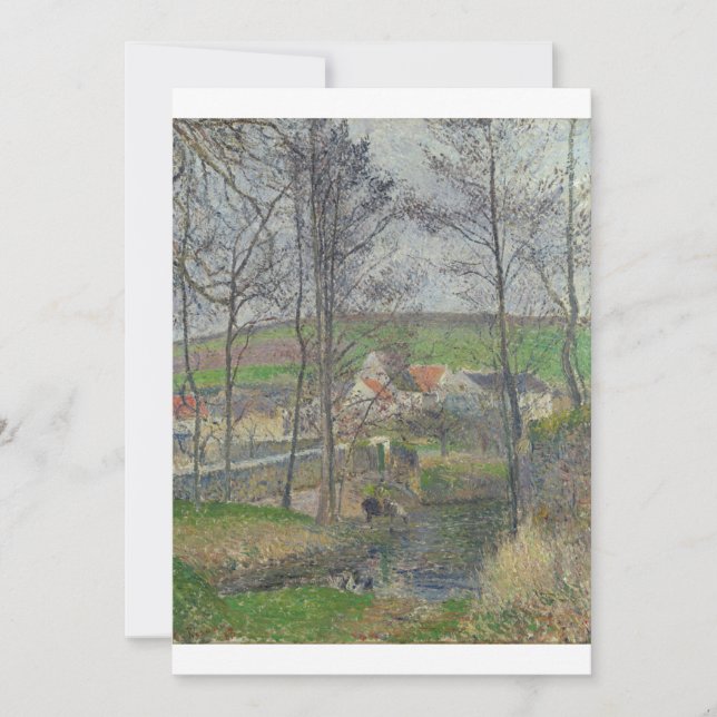 Camille Pissarro - The banks of the Viosne at Osny Invitation (Front)