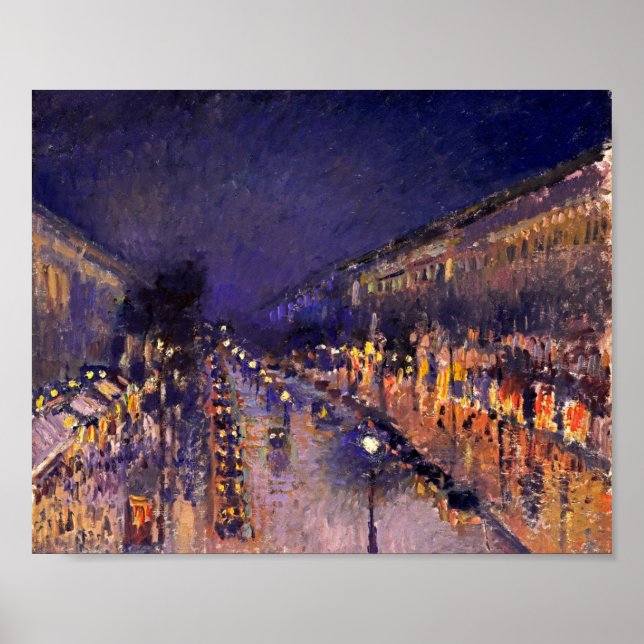 Camille Pissarro The Boulevard Montmartre At Night Poster (Front)
