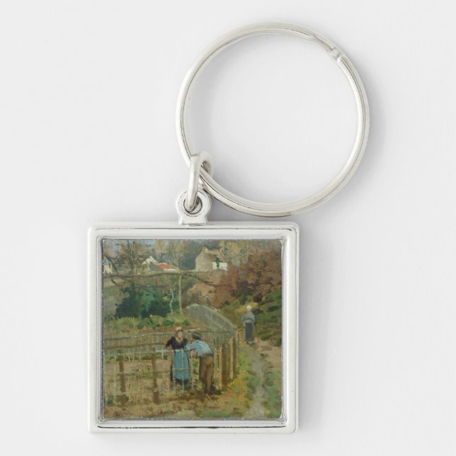 Camille Pissarro | The Fence, 1872 (oil on canvas) Key Ring (Front)