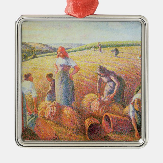 Camille Pissarro | The Gleaners, 1889 Metal Tree Decoration (Front)