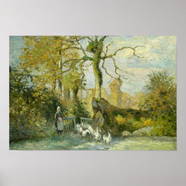 Camille Pissarro - The Goose Girl at Montfoucault Poster (Front)